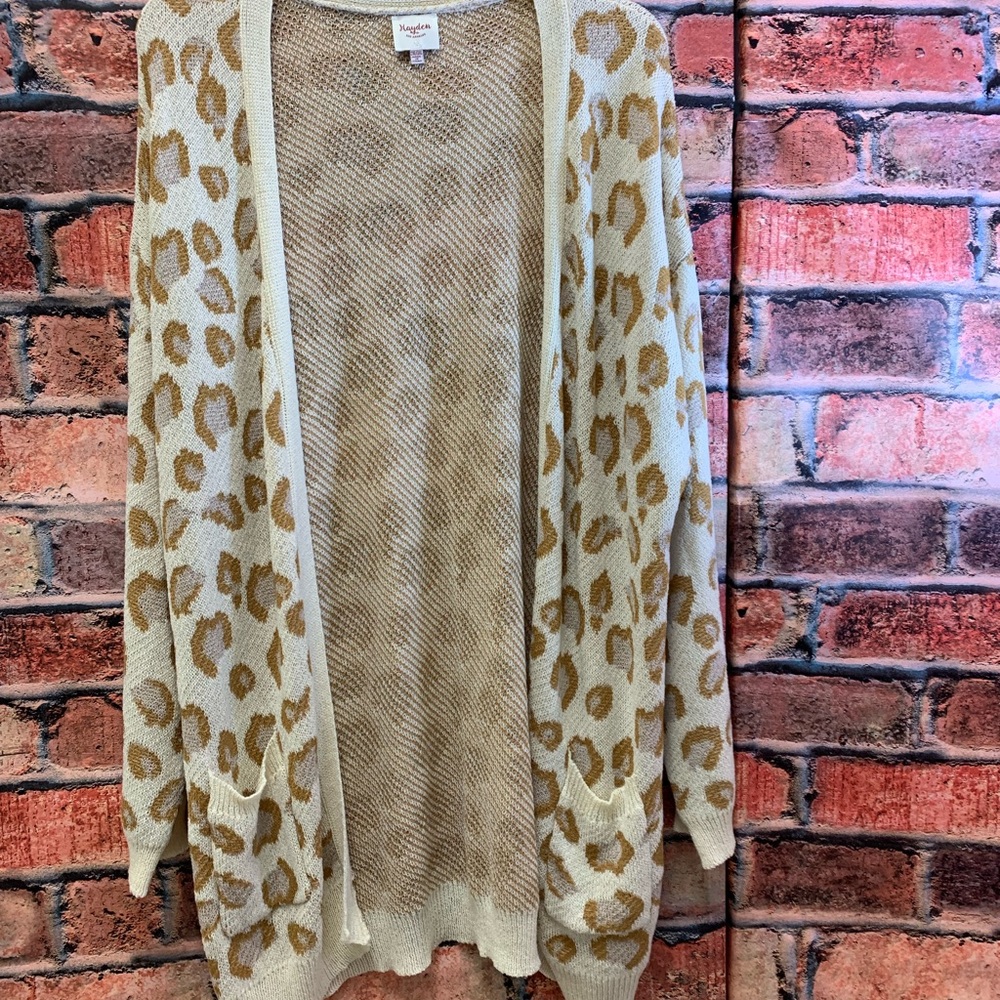Cheetah Print Cardigan 2X/3X NICE